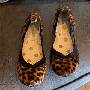 Boden calf hair flats leopard print